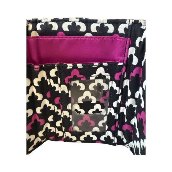 Vera Bradley Canterberry Magenta Wallet Retired Pattern 5.5" Tri Fold Snap Close - Picture 5 of 12